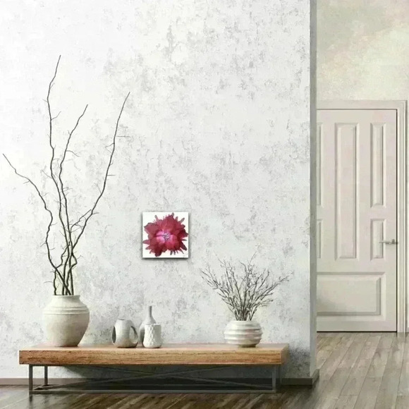 "Red Flower" Alcohol Ink on Canvas - Picture 2 of 2